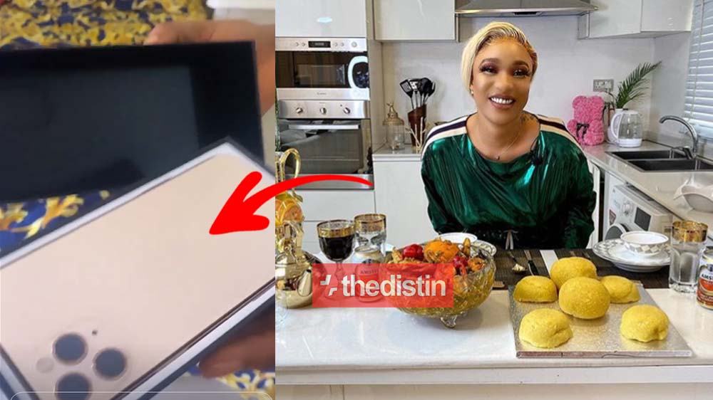 Tonto Dikeh Gifts Her Maid A Brand New iPhone 11 Pro Max For Taking Care Of Her And Her Kid | Video