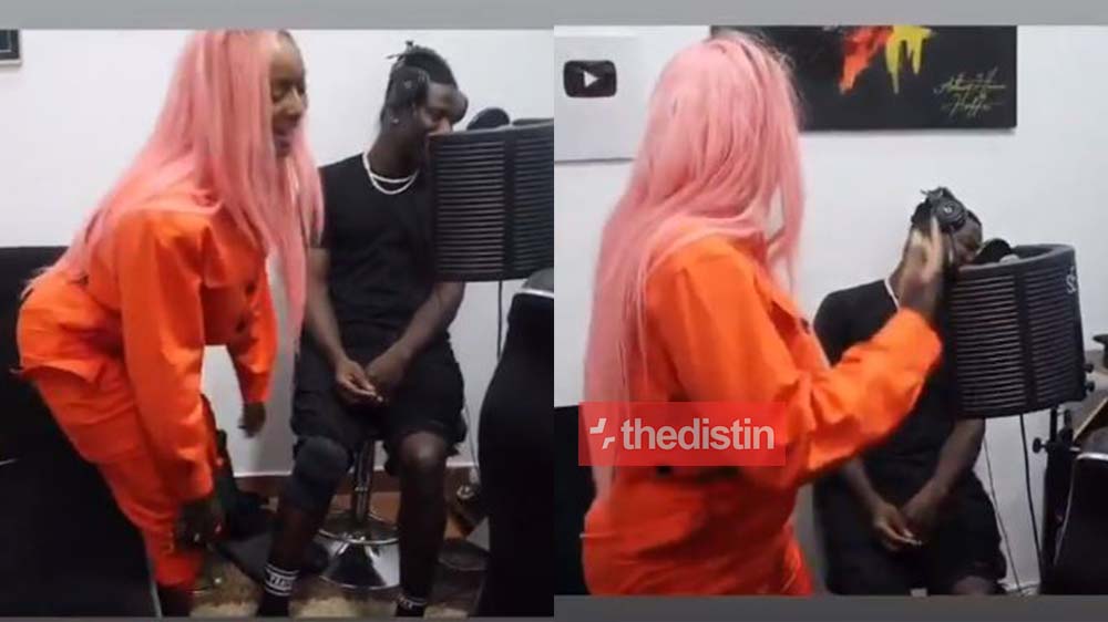 DJ Cuppy Bows To Stonebwoy After Hearing His Verse On "Karma" In The Studio | Watch Video
