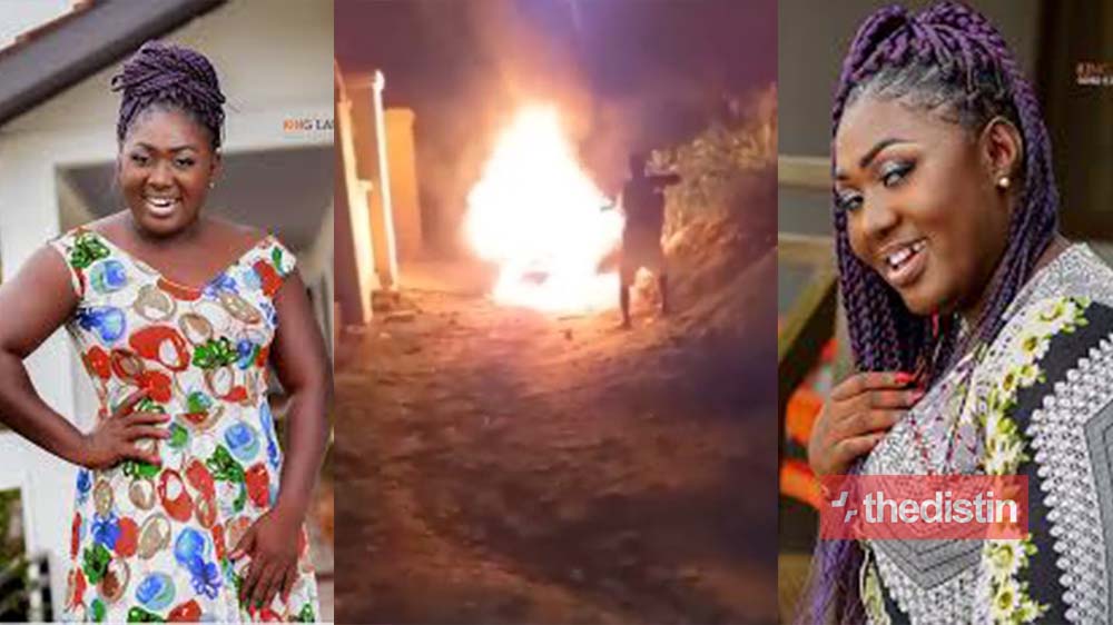 Kumawood Actress Bridget Agyemang's Car Burnt Down By Thugs, Ghanaians React (Video)
