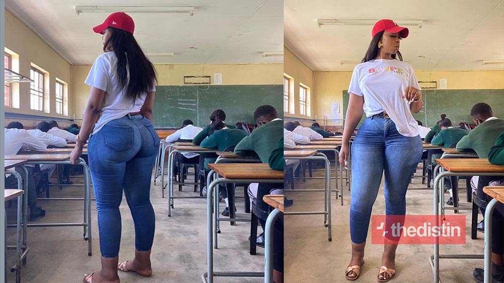 "Silly Girl" - Angry Netizens React After Photos Of A Curvaceous Teacher In The Classroom With Her Students Went Viral (Photos)