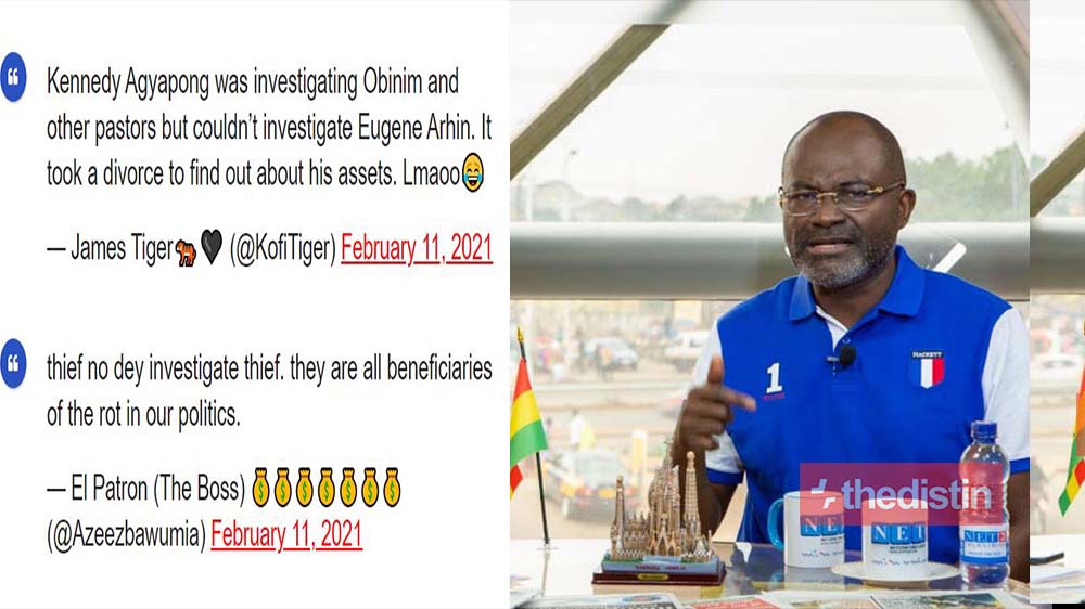Ghanaians Blast Kennedy Agyapong For Wasting Time Investigating Pastors While Eugene Arhin Was Chopping Ghana’s Money | Screenshots