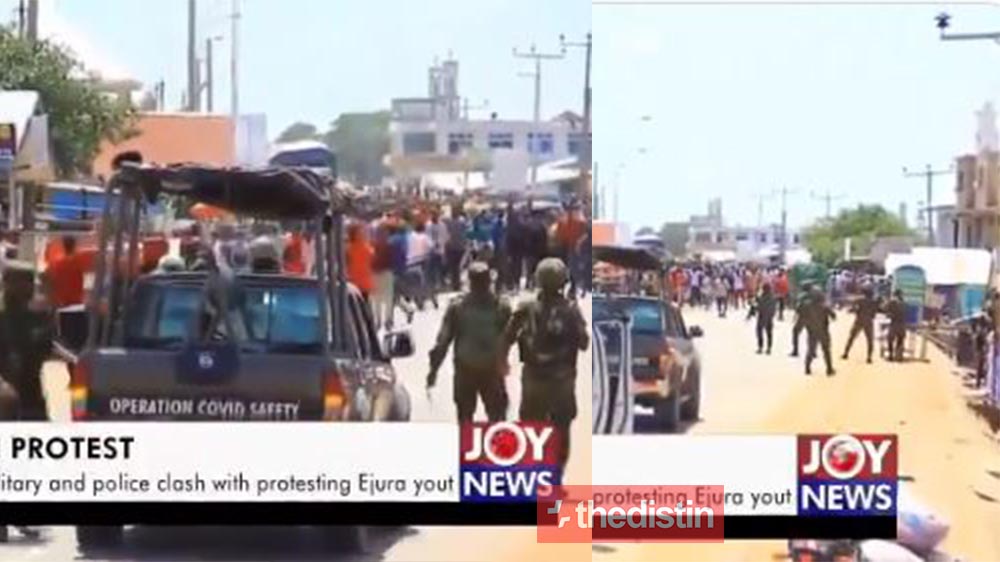 Breaking: 4 Injured, 2 Dead As Military Officers Clash With Youth Protesting At Ejura After 1 FixTheCountry Activist Was Murdered (Video)