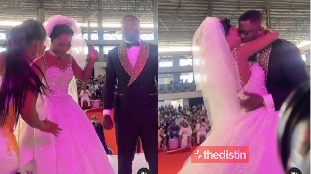 Watch The Funny Moment Rev Sam Korankye Ankrah's Daughter Did A Quick Prayer Before Kissing Her Husband (Video)