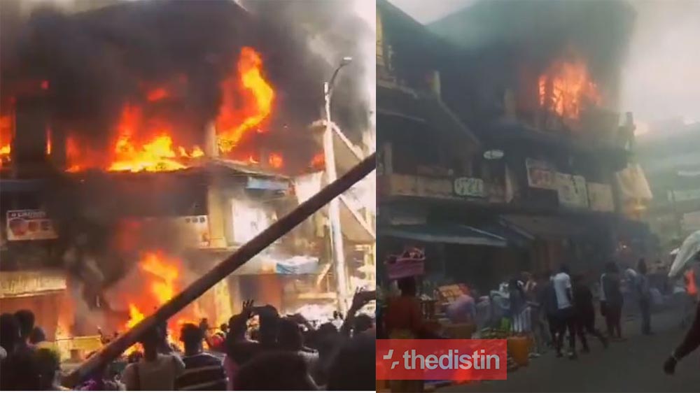 Breaking News: Fire Outbreak At Makola Market, See How Shops Are Burning (Video)