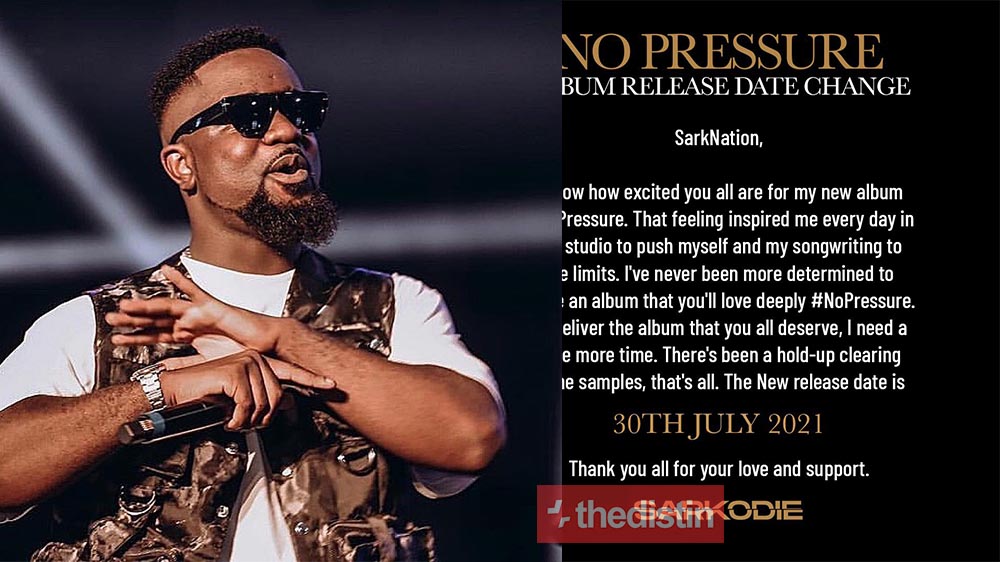 Sarkodie Officially Postpones The Date For ‘No Pressure’ Album Release | Details