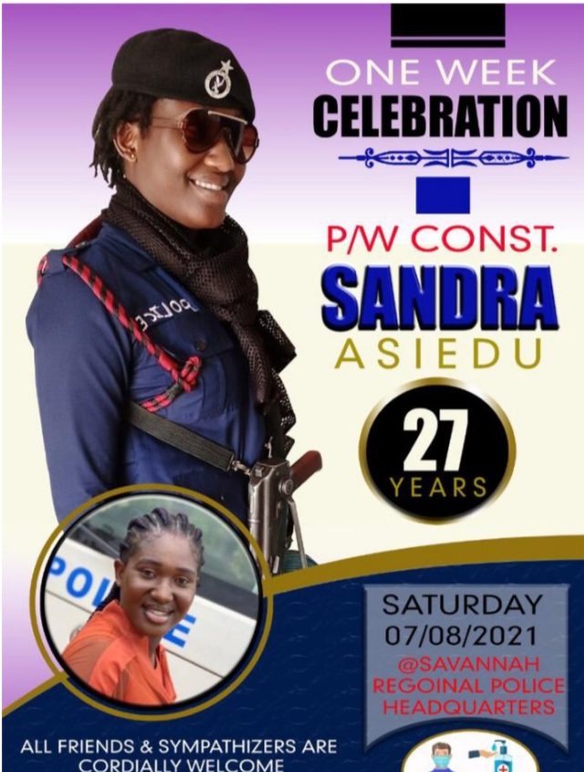 Ghana Police Service to observe one-week celebration for police woman whose boyfriend k!lled her.